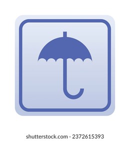 Symbol for moisture sensitive goods on white background