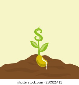 symbol of money seed illustration, vector