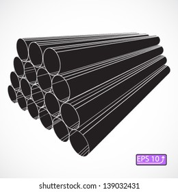 symbol monochrome black pipes, vector