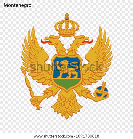 Symbol of Montenegro. National emblem