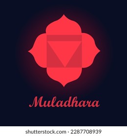 Symbol of Muladhara (root chakra) on black background
