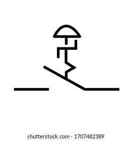 Symbol Mushroom Head Normally Closed Latching, Pull to
Disengage 