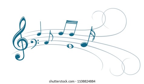 Symbol with music notes. 