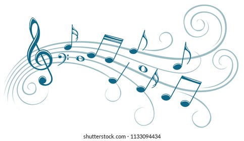 Symbol with music notes.