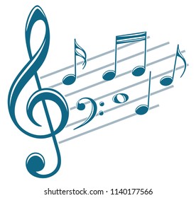Symbol with music notes.