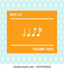 Symbol of Music, notes. Sixteenth note, Eighth note, quarter note and half note 