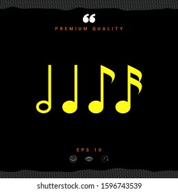 Symbol of Music, notes. Sixteenth note, Eighth note, quarter note and half note - Powered by Shutterstock - Get 15% off with code: PIKWIZARD15