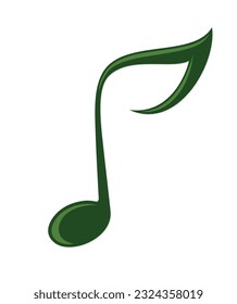 Ein Symbol einer Musiknote mit Baumblatt.
