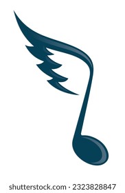 El símbolo de una nota musical con ala.
