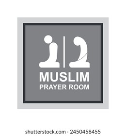 Symbol of muslim prayer room. Muslim prayer room sign graphic design vector illustration.