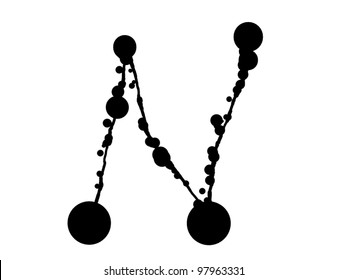symbol N - Hand drawn vector abc