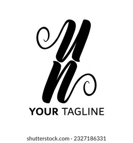 Symbol n letter logo on white background, can be used for art companies, sports, etc