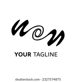 Symbol N letter logo on white background, can be used for art companies, sports, etc