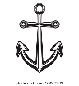 The symbol of navigation anchor in monochrome on a white background