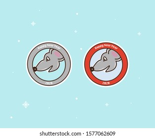 Symbol Of New (2020) Year Vector Illustration  (Mouse)