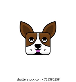 Symbol of the new year 2018 - icon of funny dog in graphic style 