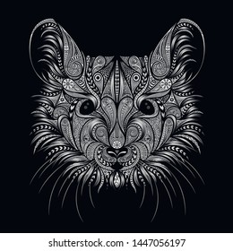 Symbol of the New Year 2020. Vector rat patterns on a black background.