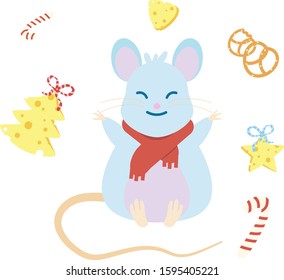 Symbol of the new year, blue mouse