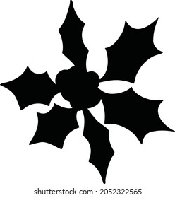 symbol new year christmas berry holly silhouette