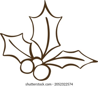 symbol new year christmas berry holly holly line