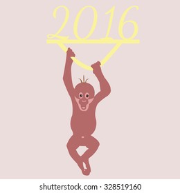  symbol of the new year red monkey