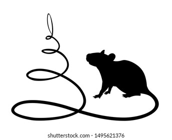 Symbol of new year tree with rat.