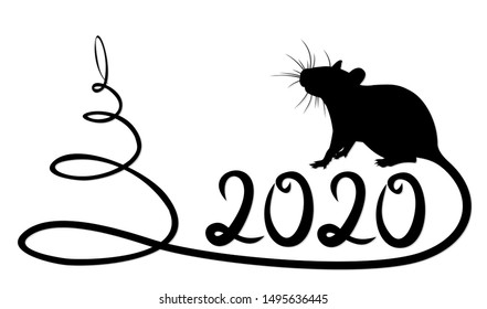 Symbol of new year tree with rat.