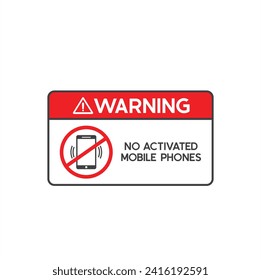 symbol of no activated mobile phone, vector art.