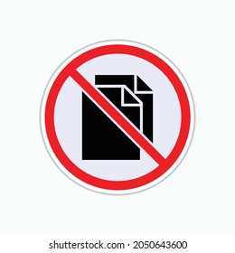 Symbol for No Copy File. Duplicate Prohibition Symbol  - Vector.