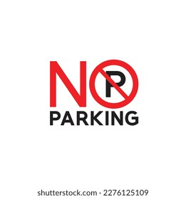 symbol of no parking, no parking area, vector art.