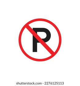 symbol of no parking, no parking area, vector art.