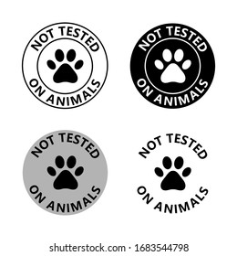 Symbol Of No Tested On Animal. Can Be Used As Logo, Sticker, Icon. Vector