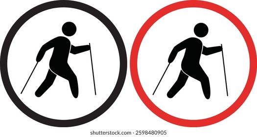 a symbol of Nordic walking