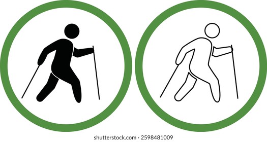 a symbol of Nordic walking