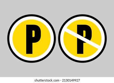the symbol is not allowed to park and can park. suitable for tourist places, offices and buildings