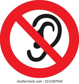 símbolo para no escuchar ni escuchar en secreto las conversaciones de otras personas