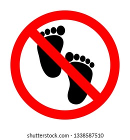  The symbol of not walking through or not allowing to remove shoes 