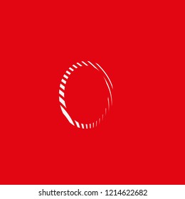 Symbol number 0 zero represented by curved lines in blur