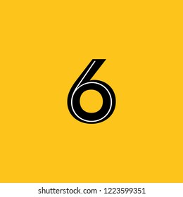 symbol number 5 with simplified skeleton structure yellow background