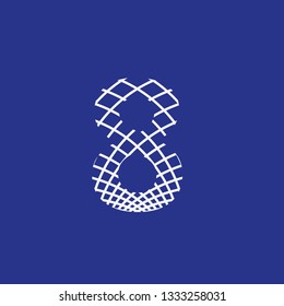 symbol number 8 eight with grid texture vector