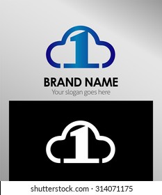 Symbol Number one 1 logo icon template 