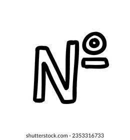 Symbol number outline font in outline bubble style isolated on white background. For typography, font, lettering, logo, alphabet, education, abc, branding, presentation, signboard.