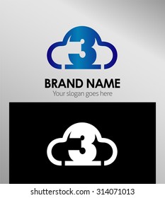 Symbol Number three 3 logo symbol design 