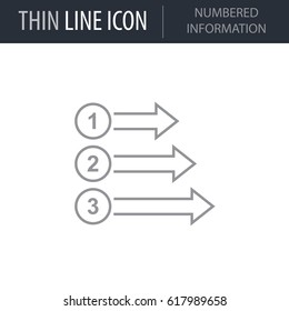 Symbol of Numbered Information. Thin line Icon of Infographics. Stroke Pictogram Graphic for Web Design. Quality Outline Vector Symbol Concept. Premium Mono Linear Beautiful Plain Laconic Logo