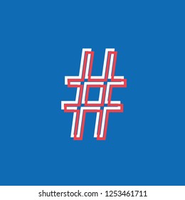 symbol numeral logo built with lines, notice effect neon vector