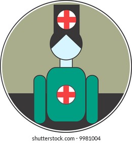 a symbol of nurse with red cross 	