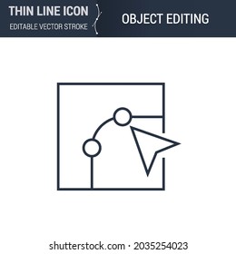 Symbol of Object Editing Thin Line Icon of 3D Printing and Modeling Set. Stroke Pictogram Graphic Suitable for Infographics. Editable Vector Stroke. Premium Mono Linear Plain Laconic Logo