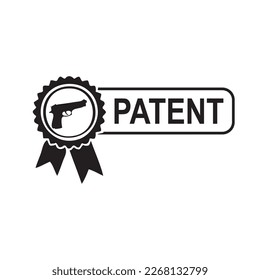 The symbol for obtaining a patent for a pistol. Vector illustration