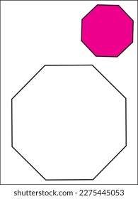symbol of the octagon shapes for Kids and little children for colouing.