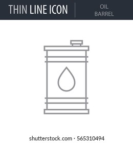 Symbol of Oil Barrel Thin line Icon of Heavy And Power Industry. Stroke Pictogram Graphic for Web Design. Quality Outline Vector Symbol Concept. Premium Mono Linear Beautiful Plain Laconic Logo